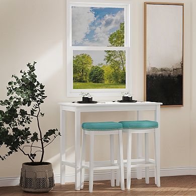 Linon Claridge Bistro Dining Table & Bar Stool 3-piece Set