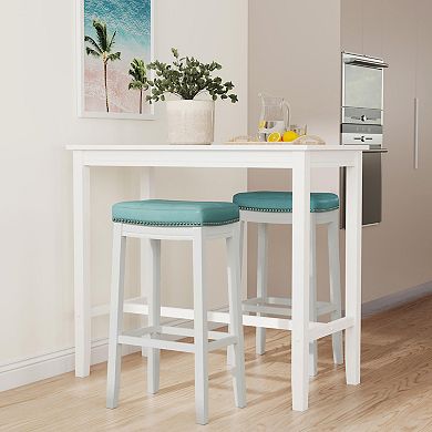 Linon Claridge Bistro Dining Table & Bar Stool 3-piece Set