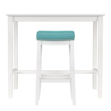 Linon Claridge Bistro Dining Table & Bar Stool 3-piece Set