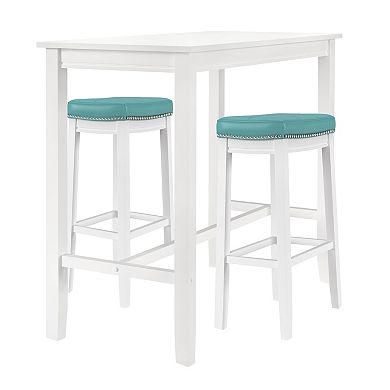 Linon Claridge Bistro Dining Table & Bar Stool 3-piece Set