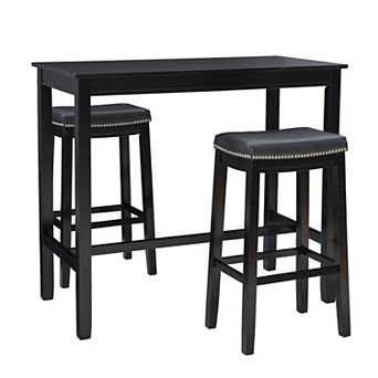 Linon Claridge Bistro Dining Table & Bar Stool 3 pc Set