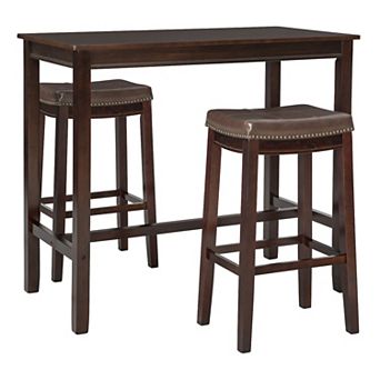 Linon Claridge Bistro Dining Table & Bar Stool 3 pc Set