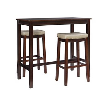 Linon Claridge Bistro Dining Table & Bar Stool 3 pc Set