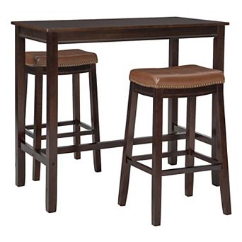 Linon Claridge Bistro Dining Table & Bar Stool 3 pc Set