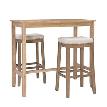 Linon Claridge Bistro Dining Table & Bar Stool 3 pc Set
