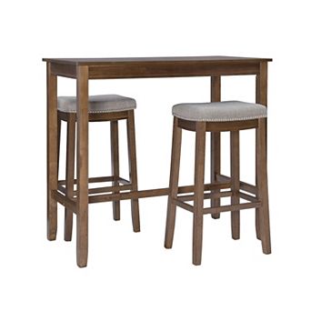 Linon Claridge Bistro Dining Table & Bar Stool 3 pc Set