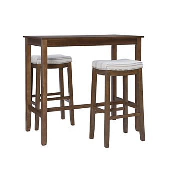 Linon Claridge Bistro Dining Table & Bar Stool 3 pc Set