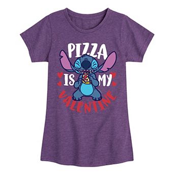 Disney's Lilo & Stitch Girls 7-16 Valentine Pizza Graphic Tee