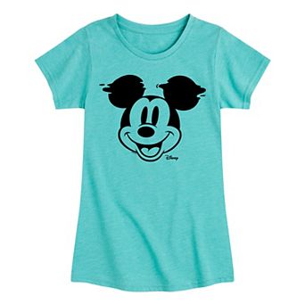 Disney's Mickey Face Girls 7-16 Glitch Graphic Tee