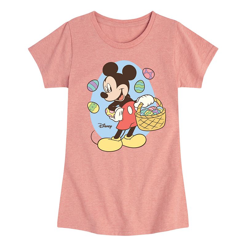Disney's Mickey Mouse Girls 7-16 Easter Basket Graphic Tee, Girl's, Size: Large (10/12), Pink