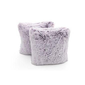 Cheer Collection Set Of 2 Shaggy Long Hair Throw Pillows