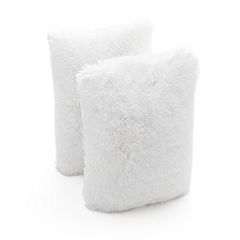 Cheer Collection Luxurious Faux Fur Throw Pillows Set of 2 - Veri Peri (18 x 18)