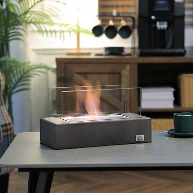 HOMCOM Portable Tabletop Fire Pit with Lid for Indoor and Outdoor