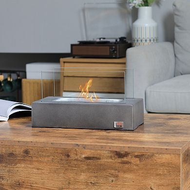 HOMCOM Portable Tabletop Fire Pit with Lid for Indoor and Outdoor