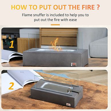 HOMCOM Portable Tabletop Fire Pit with Lid for Indoor and Outdoor