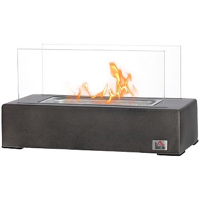 HOMCOM Portable Tabletop Fire Pit with Lid for Indoor and Outdoor