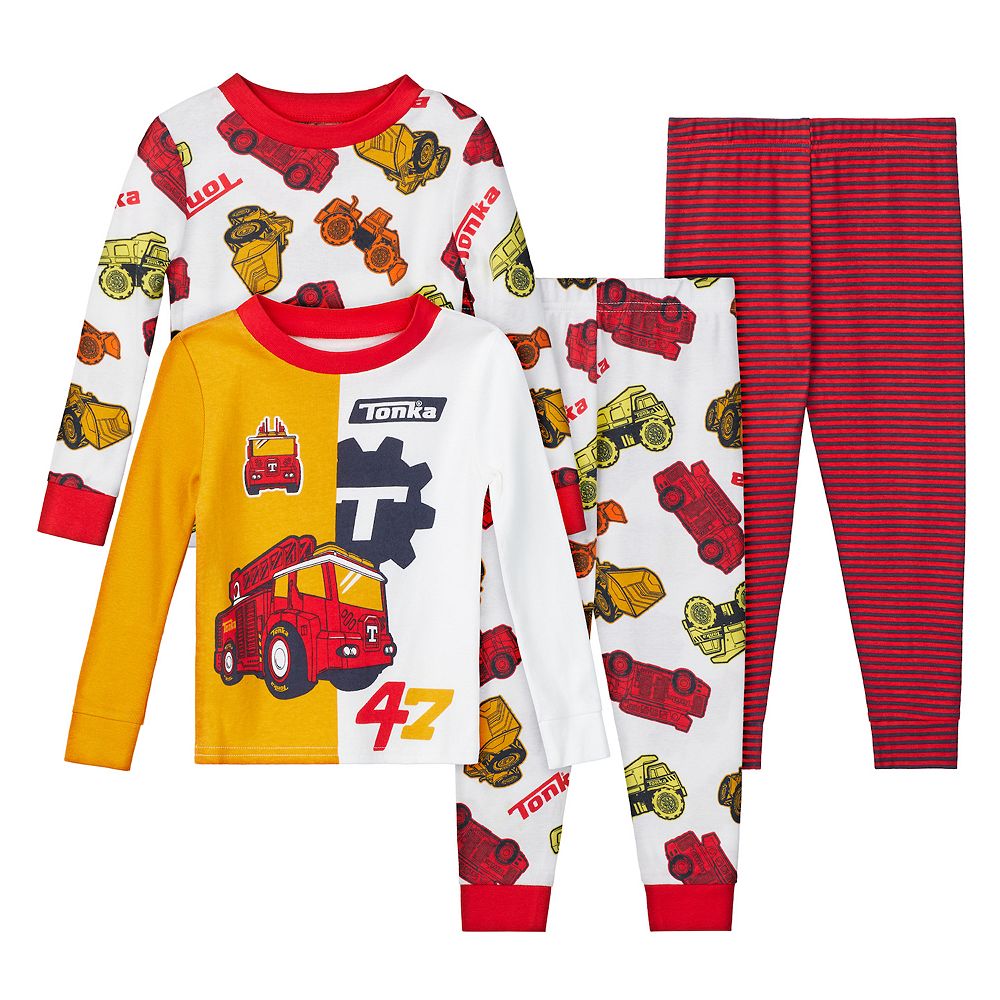 Toddler Boy Tonka Truck 4-Piece Tops Bottoms Pajamas Set