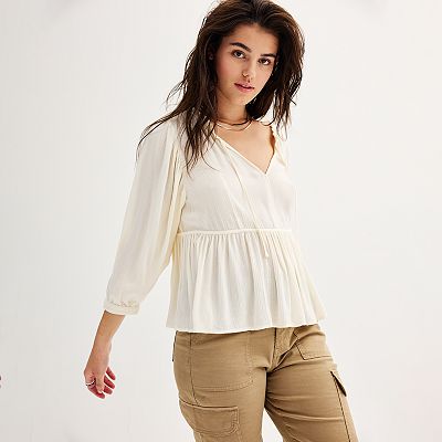 Juniors SO Boho Peasant Top