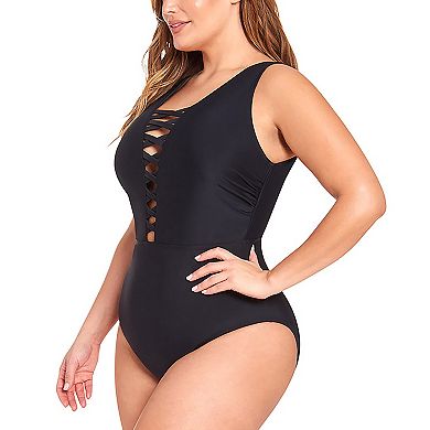 Plus Size LYSA Sari Cutout One-Piece Swimsuit