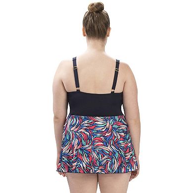 Women's Dolfin Print Swimdress & Attached Sarong