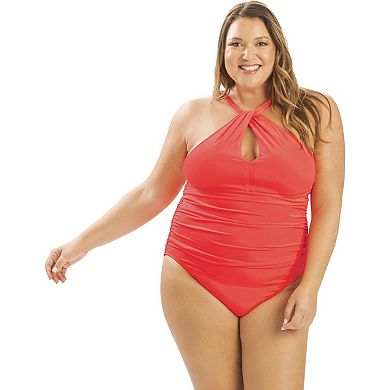 Women's Dolfin Solid Keyhole One-Piece Swimsuit