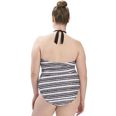 Women's Dolfin Print Ruched One-Piece Swimsuit