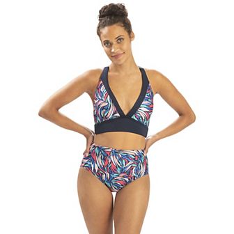 Women's Dolfin Printed Contrast Bikini Swim Top