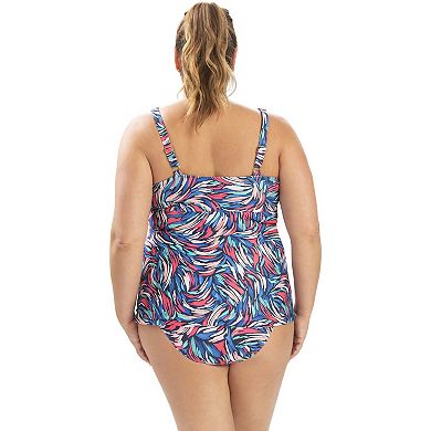 Women's Dolfin Printed Wrap Tankini Swim Top
