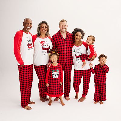 Men s Jammies For Your Families Frenchie Grandpa Top Bottoms Pajama Set by Cuddl Duds