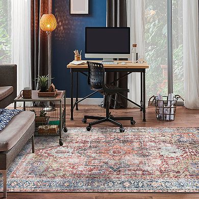 World Rug Gallery Traditional Distressed Machine Washable Area Rug