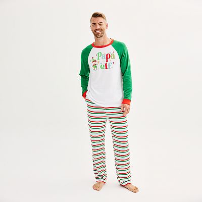 Men s Jammies For Your Families Papa Elf Top Bottoms Pajama Set by Cuddl Duds