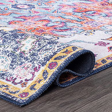 World Rug Gallery Distressed Bohemian Machine Washable Area Rug