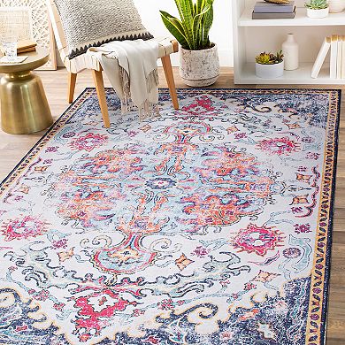 World Rug Gallery Distressed Bohemian Machine Washable Area Rug