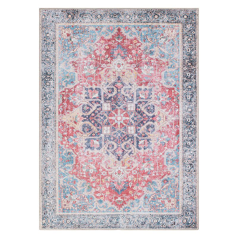 World Rug Gallery Traditional Distressed Vintage Machine Washbale Multi Are