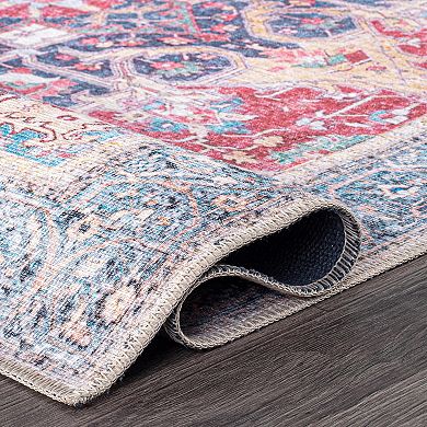 World Rug Gallery Traditional Distressed Vintage Machine Washbale Multi Area Rug
