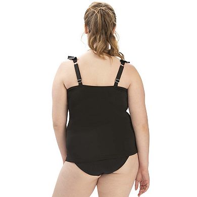 Women's Dolfin Solid Ruffle Tankini Swim Top