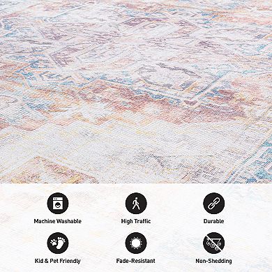 World Rug Gallery Bohemian Distressed Machine Washable Area Rug