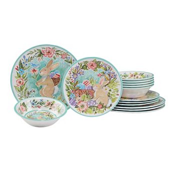 Certified International Joy of Easter 12 pc Melamine Dinnerware Set
