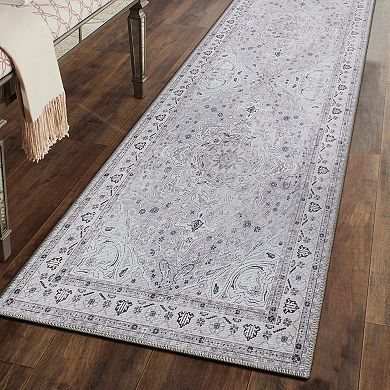 World Rug Gallery Transitional Medallion Machine Washable Area Rug