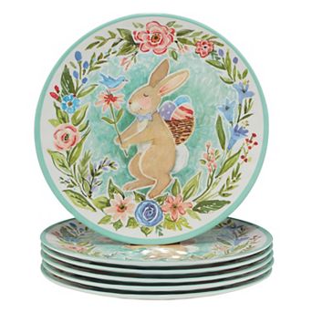 Certified International Joy of Easter 6 pc Melamine Dinner Plate Set