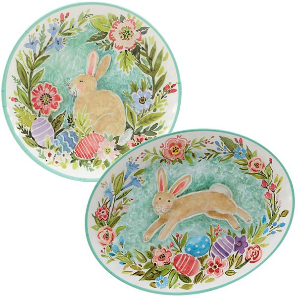 Certified International Joy of Easter 2pc. Melamine Serving Platter Set