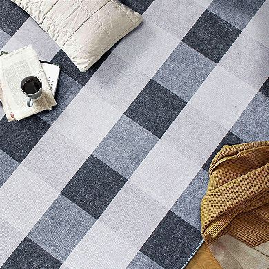 World Rug Gallery Contemporary Checkered Machine Washable Area Rug