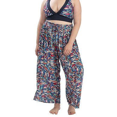 Women's Dolfin Printed Palazzo Swim Cover-Up Pants