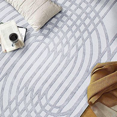 World Rug Gallery Contemporary Lines Machine Washable Area Rug