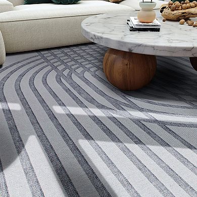 World Rug Gallery Contemporary Lines Machine Washable Area Rug