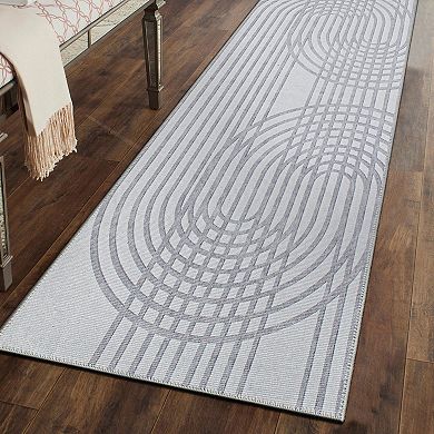 World Rug Gallery Contemporary Lines Machine Washable Area Rug