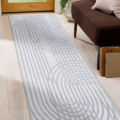 World Rug Gallery Contemporary Lines Machine Washable Area Rug