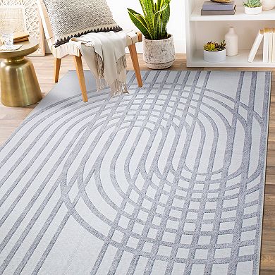 World Rug Gallery Contemporary Lines Machine Washable Area Rug