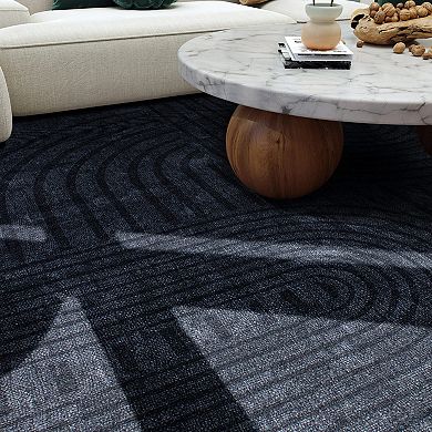 World Rug Gallery Contemporary Lines Machine Washable Area Rug