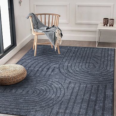 World Rug Gallery Contemporary Lines Machine Washable Area Rug